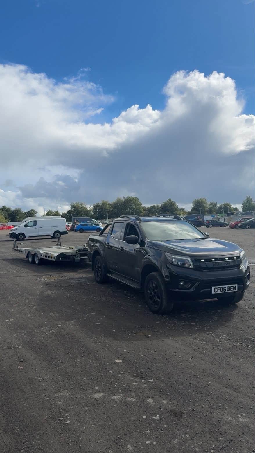 Connor Waldron recovery pickup and trailer ready for vehicle transport